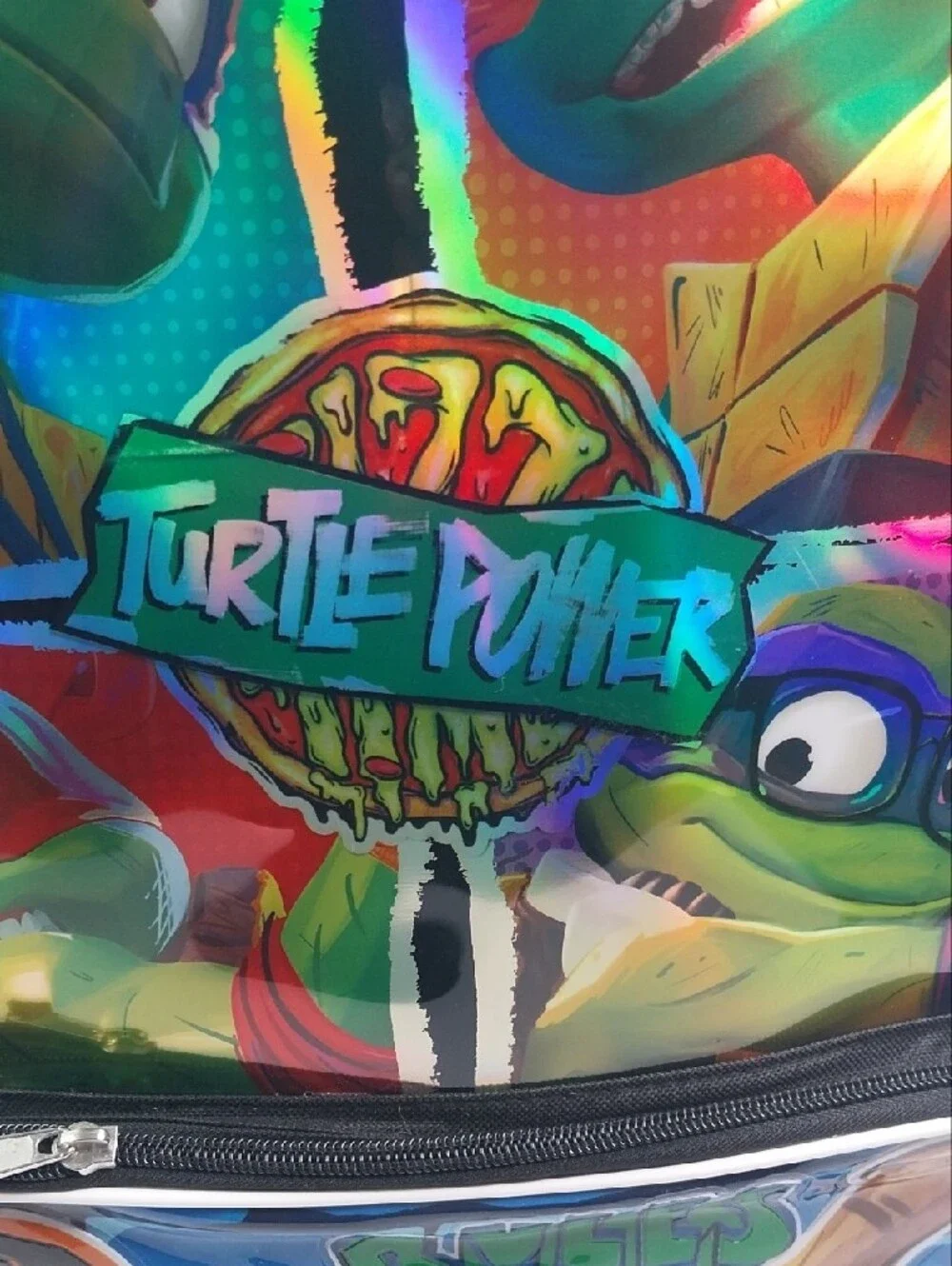 Teenage Mutant Ninja Turtles Kids Backpack - Multicolor Holographic